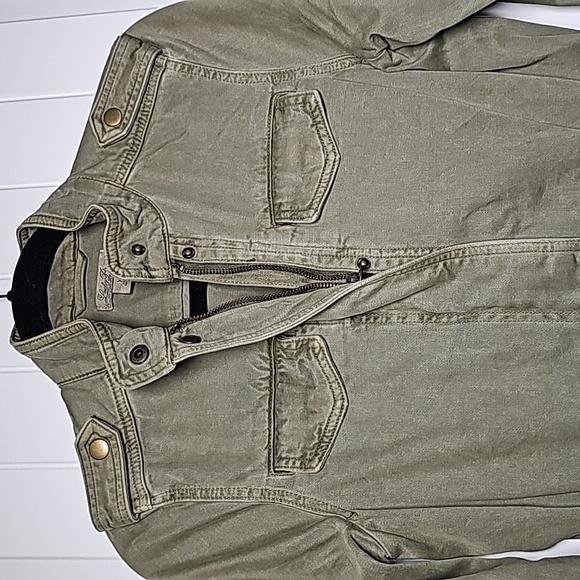 Lucky Brand XS olive green cinch waist bomber jacket - Picture 3 of 16